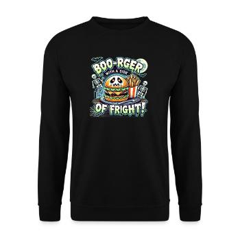 Boo-Rger With A Side Of Fright - Unisex Sweatshirt - black - Front - Alina (178cm) & Michal (187cm)