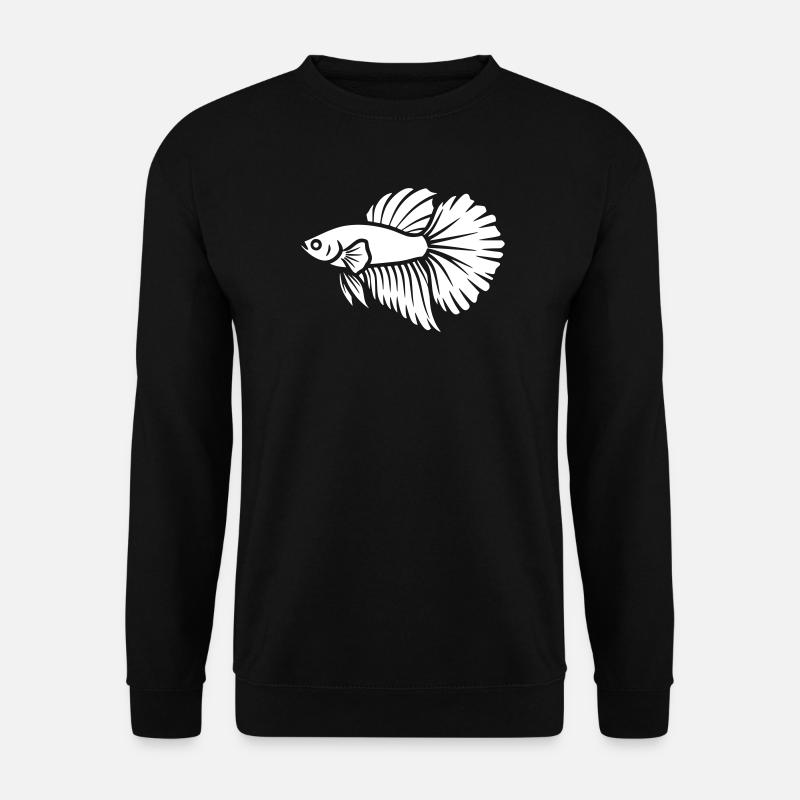 Kampffisch Betta Fisch Aquaristik Vektor - Unisex Pullover - Schwarz