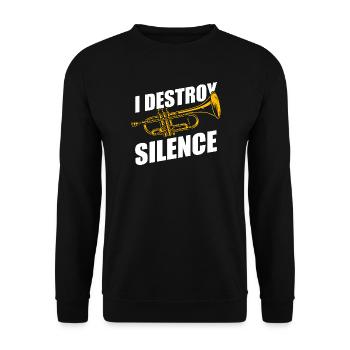 Je détruis le trompettiste du silence - Sweat-shirt Unisexe - noir - Devant - Alina (178cm) & Michal (187cm)