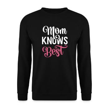 Mama weiß es am besten - Unisex Pullover - Schwarz - Vorne - Alina (178cm) & Michal (187cm)