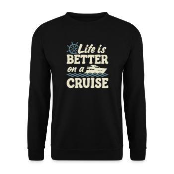 Voyage de vacances d’été en bateau de croisière - Sweat-shirt Unisexe - noir - Devant - Alina (178cm) & Michal (187cm)