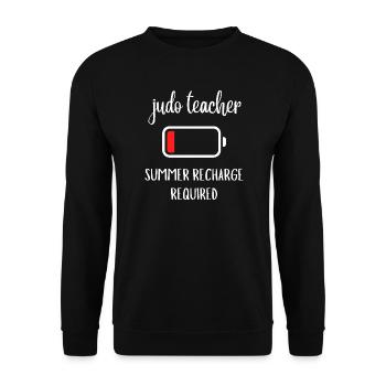 Judo Teacher Summer Recharge Required Gift - Unisex Sweatshirt - black - Front - Alina (178cm) & Michal (187cm)