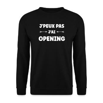 Ich kann nicht, ich habe Opening - Unisex Pullover - Schwarz - Vorne - Alina (178cm) & Michal (187cm)