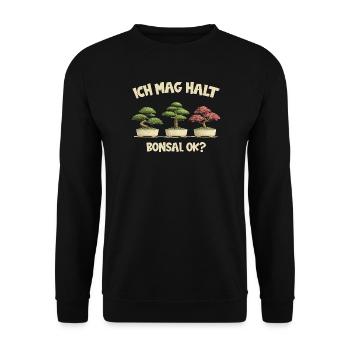 Bonsai Plants - Unisex Sweatshirt - black - Front - Alina (178cm) & Michal (187cm)