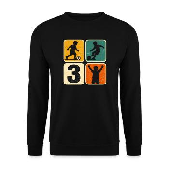 3 Football Birthday Boy 3 Years Ball - Unisex Sweatshirt - black - Front - Alina (178cm) & Michal (187cm)