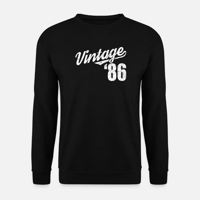 Vintage 86 Script Retro Design - Unisex Pullover - Schwarz