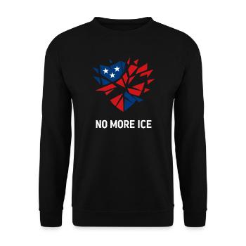 Stoppt die Abschiebung Protest Herz - Unisex Pullover - Schwarz - Vorne - Alina (178cm) & Michal (187cm)