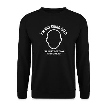 Blague drôle sur la tête chauve Encore plus d’humour sur la tête - Sweat-shirt Unisexe - noir - Devant - Alina (178cm) & Michal (187cm)
