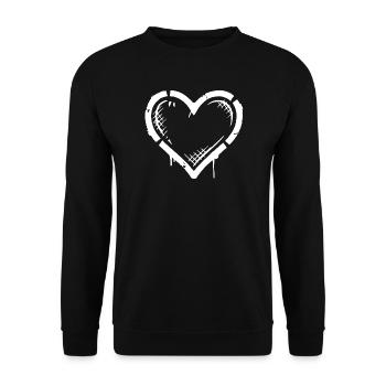 Heart Icon Vintage - Unisex Sweatshirt - black - Front - Alina (178cm) & Michal (187cm)