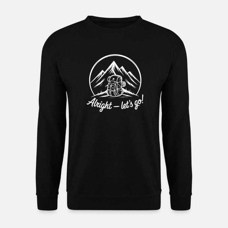 Mountain Trail Adventure Backpack Graphic - Unisex Sweatshirt - black