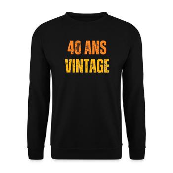 Vintage 40th Birthday Retro - Sweat-shirt Unisexe - noir - Devant - Alina (178cm) & Michal (187cm)