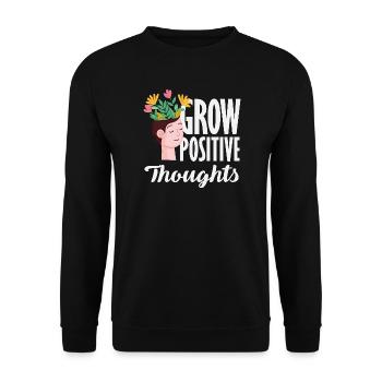 Plant Lovers Positive Plants Grow - Unisex Sweatshirt - black - Front - Alina (178cm) & Michal (187cm)