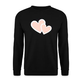 Valentinstag Pink Heart, Valentinstag - Unisex Pullover - Schwarz - Vorne - Alina (178cm) & Michal (187cm)