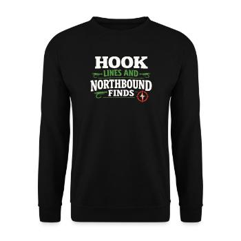 La pêche à la mouche dans les eaux du Nord – - Sweat-shirt Unisexe - noir - Devant - Alina (178cm) & Michal (187cm)
