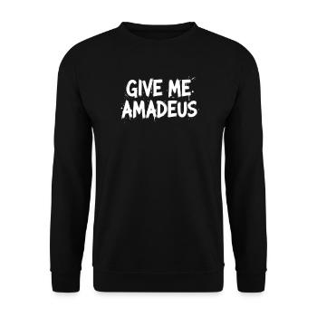 Gib Mir Amadeus - Unisex Pullover - Schwarz - Vorne - Alina (178cm) & Michal (187cm)