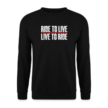 ride to live - Unisex Pullover - Schwarz - Vorne - Alina (178cm) & Michal (187cm)