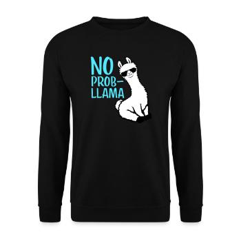 No Prob Lama Cool Sunglasses Sitting Problama - Unisex Sweatshirt - black - Front - Alina (178cm) & Michal (187cm)