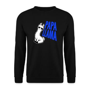 Papa Lama Cool Sonnenbrille Sitzend Lustig Tier - Unisex Pullover - Schwarz - Vorne - Alina (178cm) & Michal (187cm)