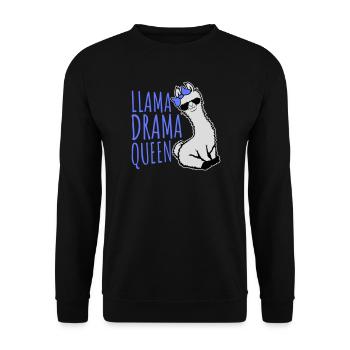 Llama Drama Queen Cool Sunglasses Sitting Funny - Unisex Sweatshirt - black - Front - Alina (178cm) & Michal (187cm)