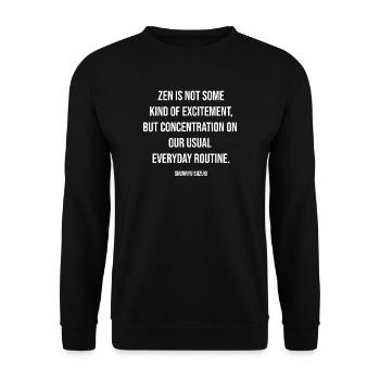 Zen Focus Typography: Everyday Routine - Unisex Sweatshirt - black - Front - Alina (178cm) & Michal (187cm)