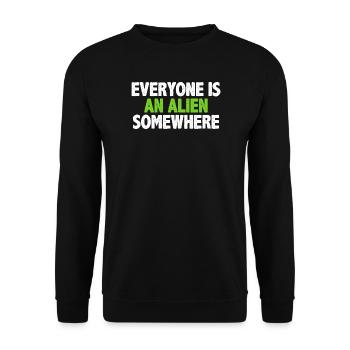 Tout le monde est un extraterrestre quelque part - Sweat-shirt Unisexe - noir - Devant - Alina (178cm) & Michal (187cm)