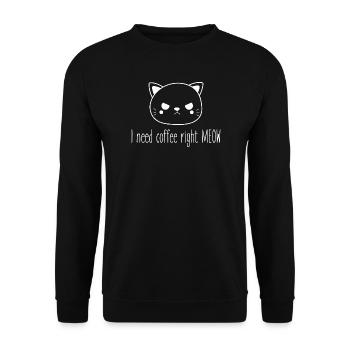 I need coffee right now! Stressed cat - Unisex Sweatshirt - black - Front - Alina (178cm) & Michal (187cm)