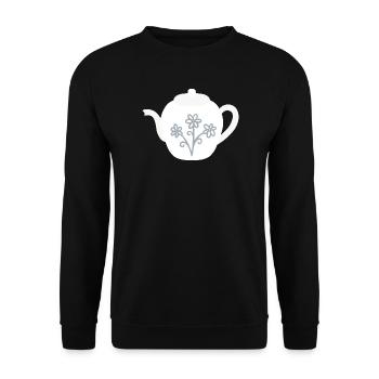 Floral Teapot Bloom - Unisex Sweatshirt - black - Front - Alina (178cm) & Michal (187cm)