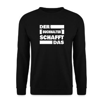 Buchhalter - Unisex Pullover - Schwarz - Vorne - Alina (178cm) & Michal (187cm)