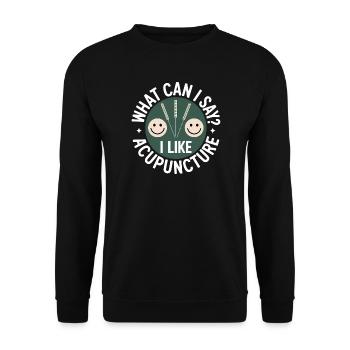 Acupuncture Chinese Medicine Health - Unisex Sweatshirt - black - Front - Alina (178cm) & Michal (187cm)
