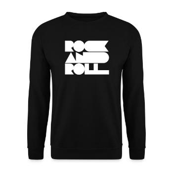 Rock and Roll Geometric Bold Cool Typography - Unisex Sweatshirt - black - Front - Alina (178cm) & Michal (187cm)