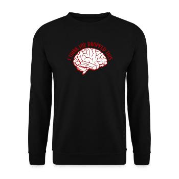 I Think You Dropped This Brain Sarcasm Humor - Unisex Sweatshirt - black - Front - Alina (178cm) & Michal (187cm)