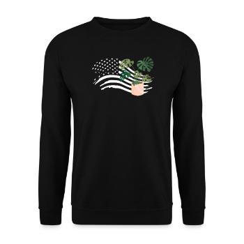 American Flag Plant Lover Plants - Unisex Sweatshirt - black - Front - Alina (178cm) & Michal (187cm)