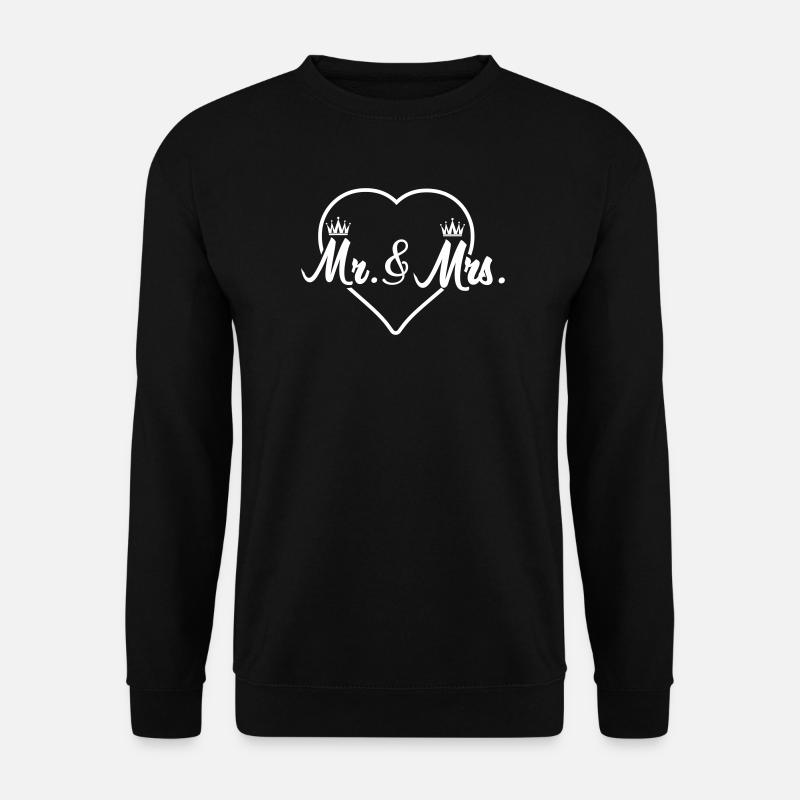 Mr & Mrs Herz - Unisex Pullover - Schwarz