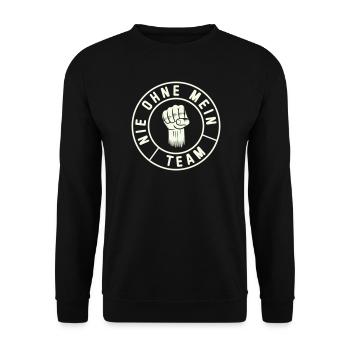 My Team Fist Emblem - Unisex Sweatshirt - black - Front - Alina (178cm) & Michal (187cm)