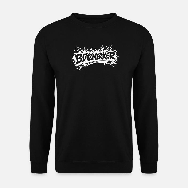 Blitzmerker weiß - Unisex Pullover - Schwarz