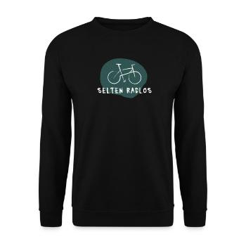 Rarement sans vélo – Un drôle de dicton pour les cyclistes - Sweat-shirt Unisexe - noir - Devant - Alina (178cm) & Michal (187cm)