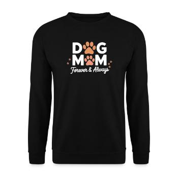 Dog Mom Forever And Always Hundemama Pfotenliebe - Unisex Sweatshirt - black - Front - Alina (178cm) & Michal (187cm)