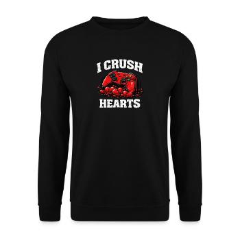Valentinstag Ich zerstöre Herzen Videospiel-Liebhaber - Unisex Pullover - Schwarz - Vorne - Alina (178cm) & Michal (187cm)