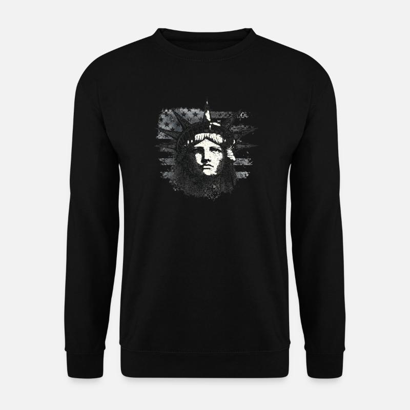 Freiheitsstatue mit US-Flagge - Unisex Pullover - Schwarz