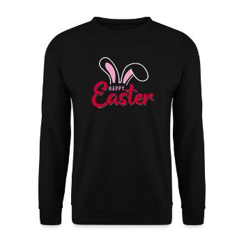 Joyeuses Écritures du Lapin de Pâques - Sweat-shirt Unisexe - noir - Devant - Alina (178cm) & Michal (187cm)