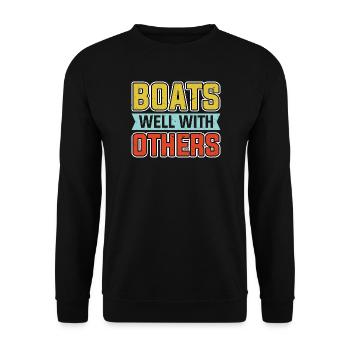 Les bateaux sont bons avec les autres - Sweat-shirt Unisexe - noir - Devant - Alina (178cm) & Michal (187cm)