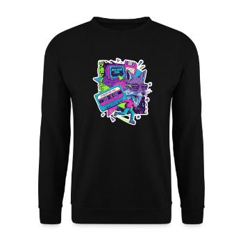 Cyberpunk des années 90 - Sweat-shirt Unisexe - noir - Devant - Alina (178cm) & Michal (187cm)