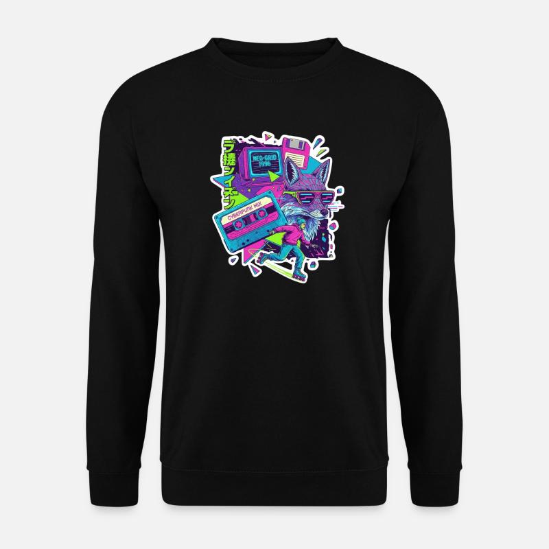 90s Cyber Punk - Unisex Pullover - Schwarz