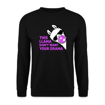 Ce lama ne veut pas de ta bulle dramatique - Sweat-shirt Unisexe - noir - Devant - Alina (178cm) & Michal (187cm)