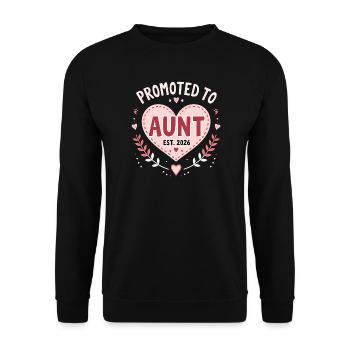 Aunt 2026 Aunt 2026 Promoted to Aunt 2026 - Unisex Sweatshirt - black - Front - Alina (178cm) & Michal (187cm)
