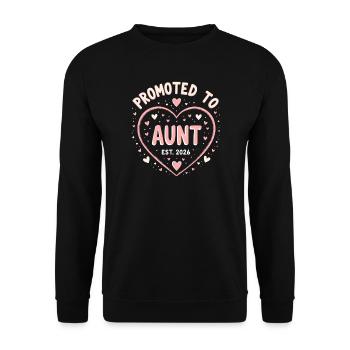 Aunt 2026 Aunt 2026 Promoted to Aunt 2026 - Unisex Sweatshirt - black - Front - Alina (178cm) & Michal (187cm)