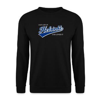 I Got Lost In Helsinki And Loved It - Unisex Sweatshirt - black - Front - Alina (178cm) & Michal (187cm)