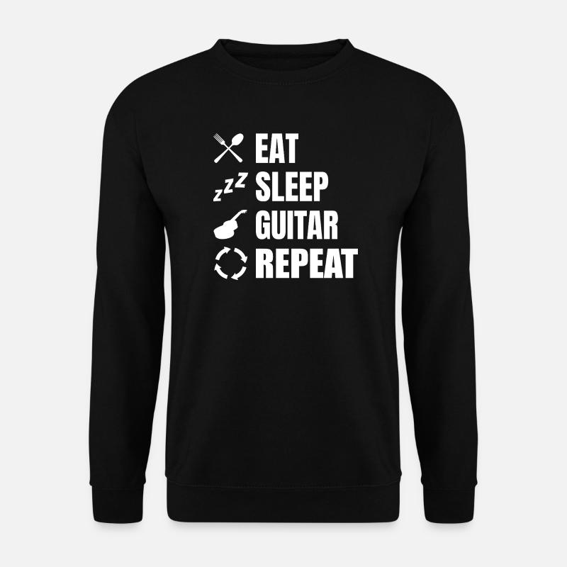 Eat Sleep Guitar Repeat - Sweat-shirt Unisexe - noir