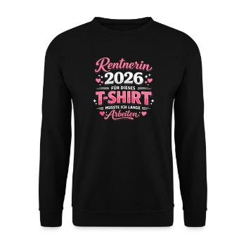 Pension 2026 Pensioner That's it gift - Unisex Sweatshirt - black - Front - Alina (178cm) & Michal (187cm)