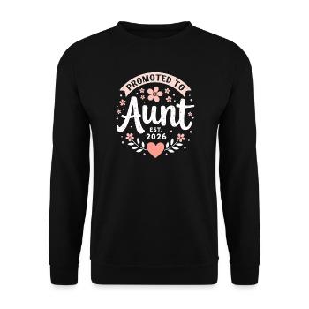 Aunt 2026 Aunt 2026 Promoted to Aunt 2026 - Unisex Sweatshirt - black - Front - Alina (178cm) & Michal (187cm)
